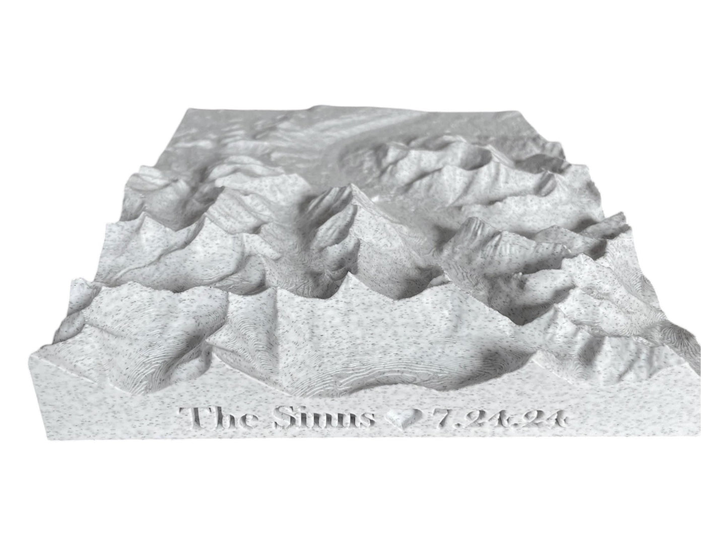 3D printed topographic map of Custom 3D Topographic Map – Engagement Location Gift by Terrastrata