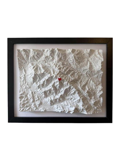 3D printed topographic map of Custom 3D Topographic Map – Engagement Location Gift by Terrastrata