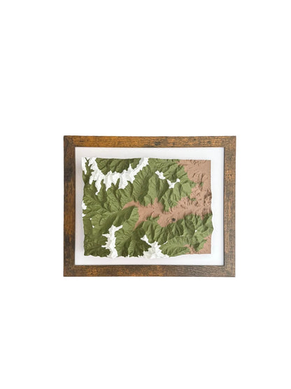 3D printed topographic map of Custom 3D Topographic Map – Engagement Location Gift by Terrastrata