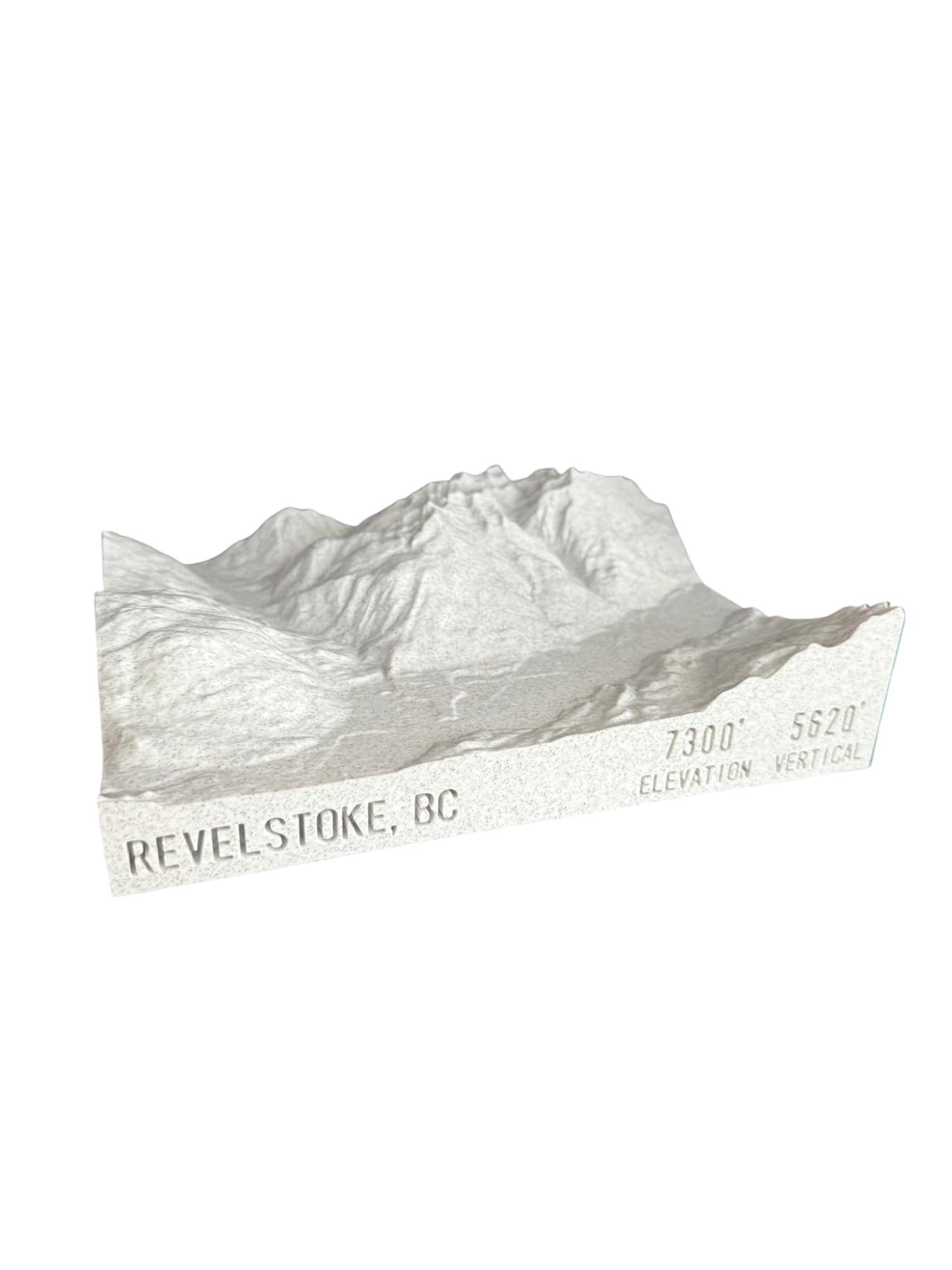 3D printed topographic map of Custom 3D Topographic Map – Marble White by Terrastrata