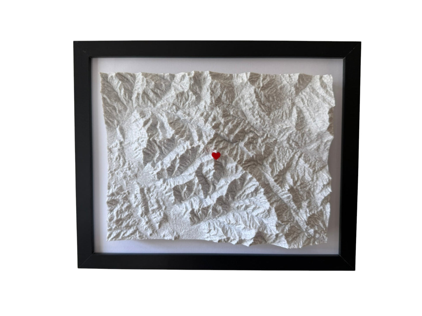3D printed topographic map of Custom 3D Topographic Map – Marble White by Terrastrata