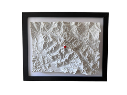 3D printed topographic map of Custom 3D Topographic Map – Marble White by Terrastrata