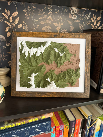 3D printed topographic map of Custom 3D Topographic Map – Marble White by Terrastrata