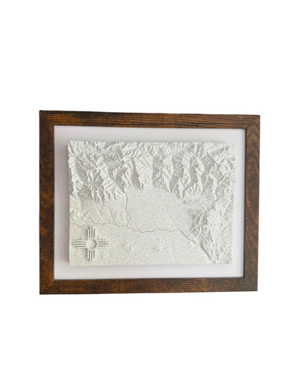 3D printed topographic map of Custom 3D Topographic Map – Marble White by Terrastrata