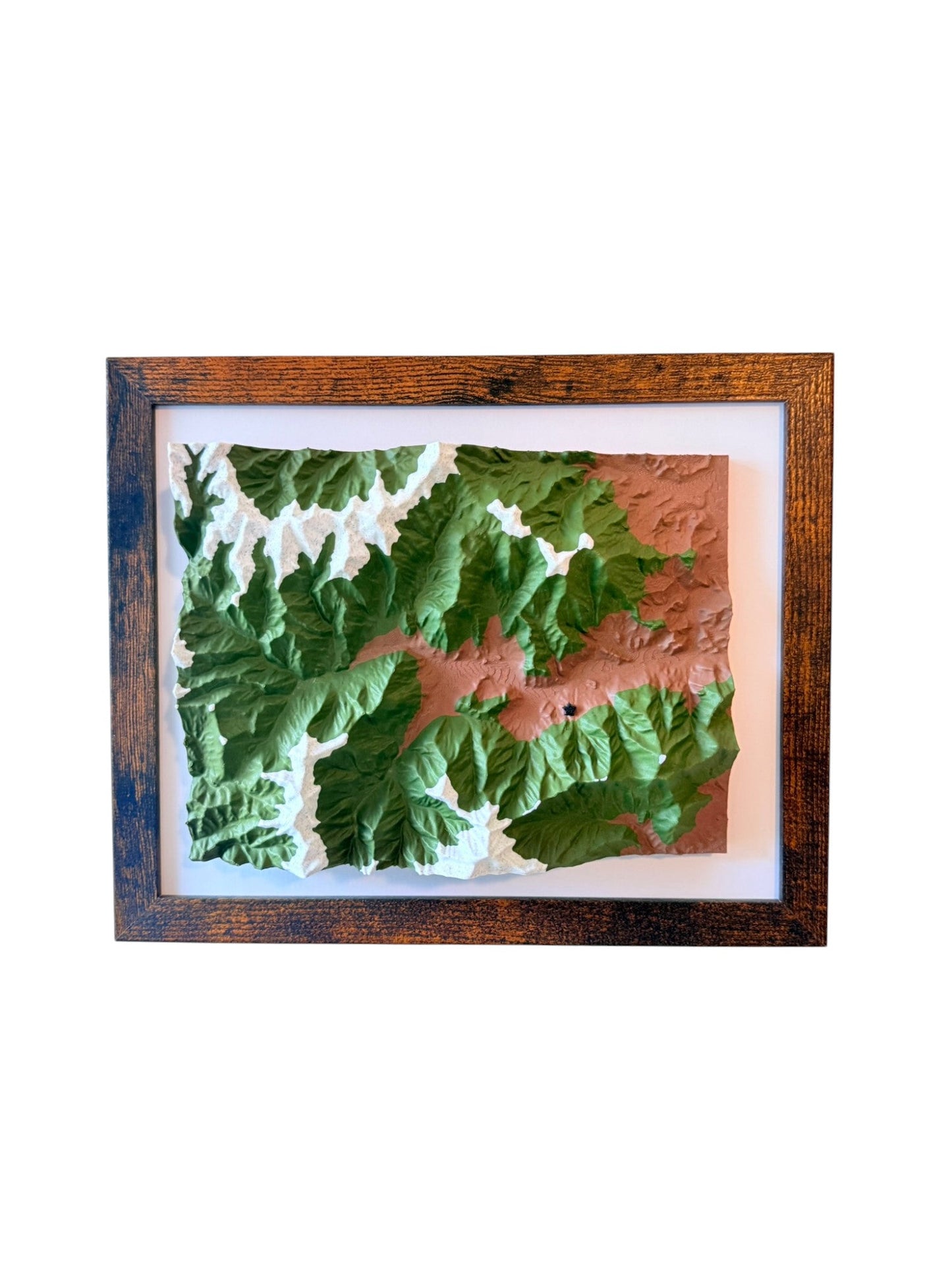 3D printed topographic map of Custom 3D Topographic Map – Marble White by Terrastrata