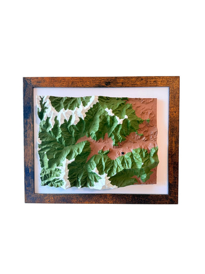 3D printed topographic map of Custom 3D Topographic Map – Marble White by Terrastrata
