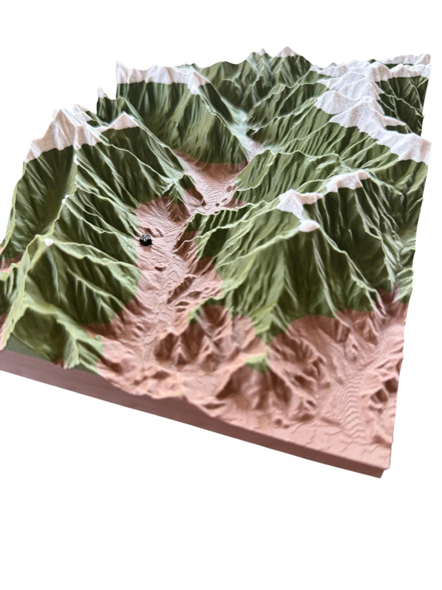 3D printed topographic map of Custom 3D Topographic Map – Marble White by Terrastrata