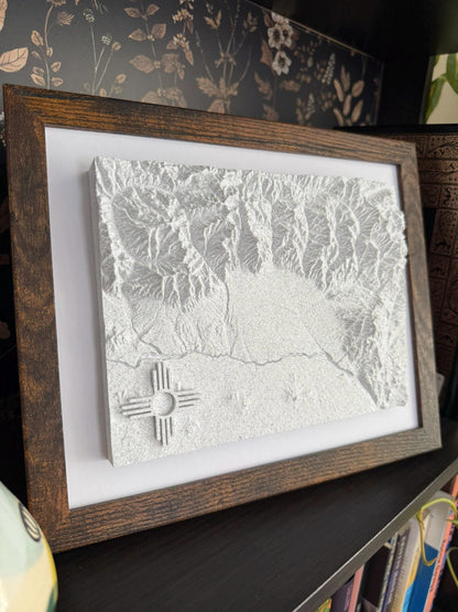 3D printed topographic map of Custom 3D Topographic Map – Marble White by Terrastrata