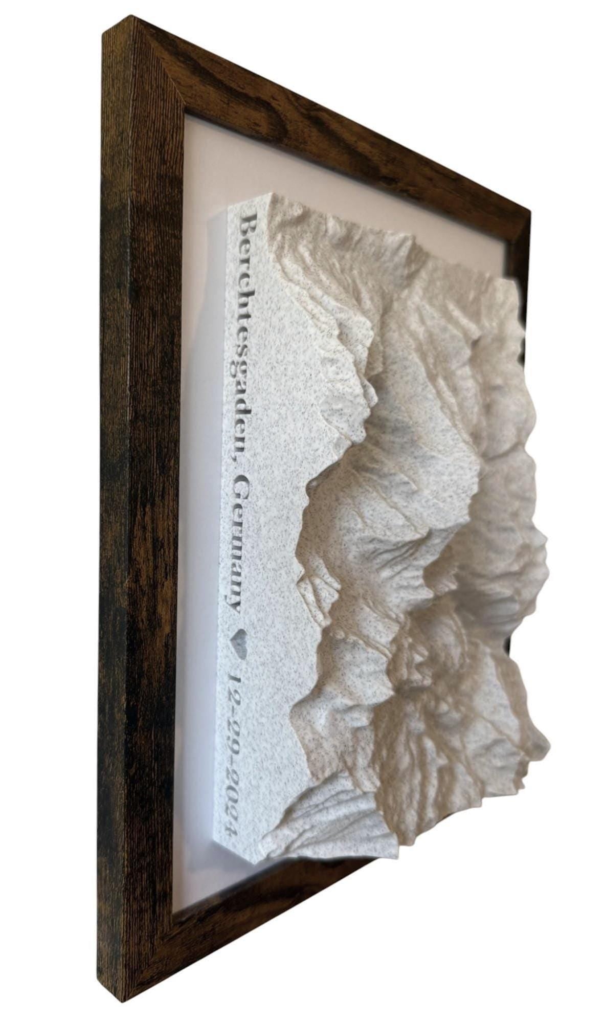 3D printed topographic map of Custom 3D Topographic Map – Marble White by Terrastrata