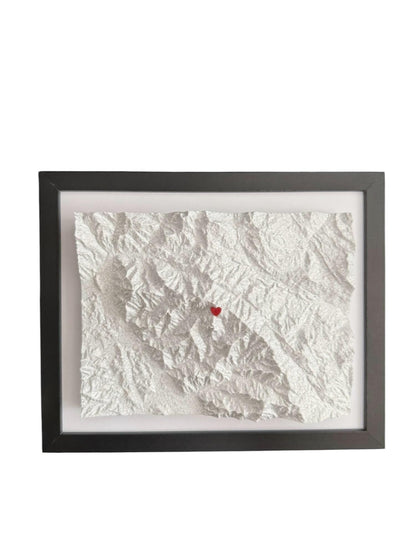 3D printed topographic map of Custom 3D Topographic Map – Marble White by Terrastrata