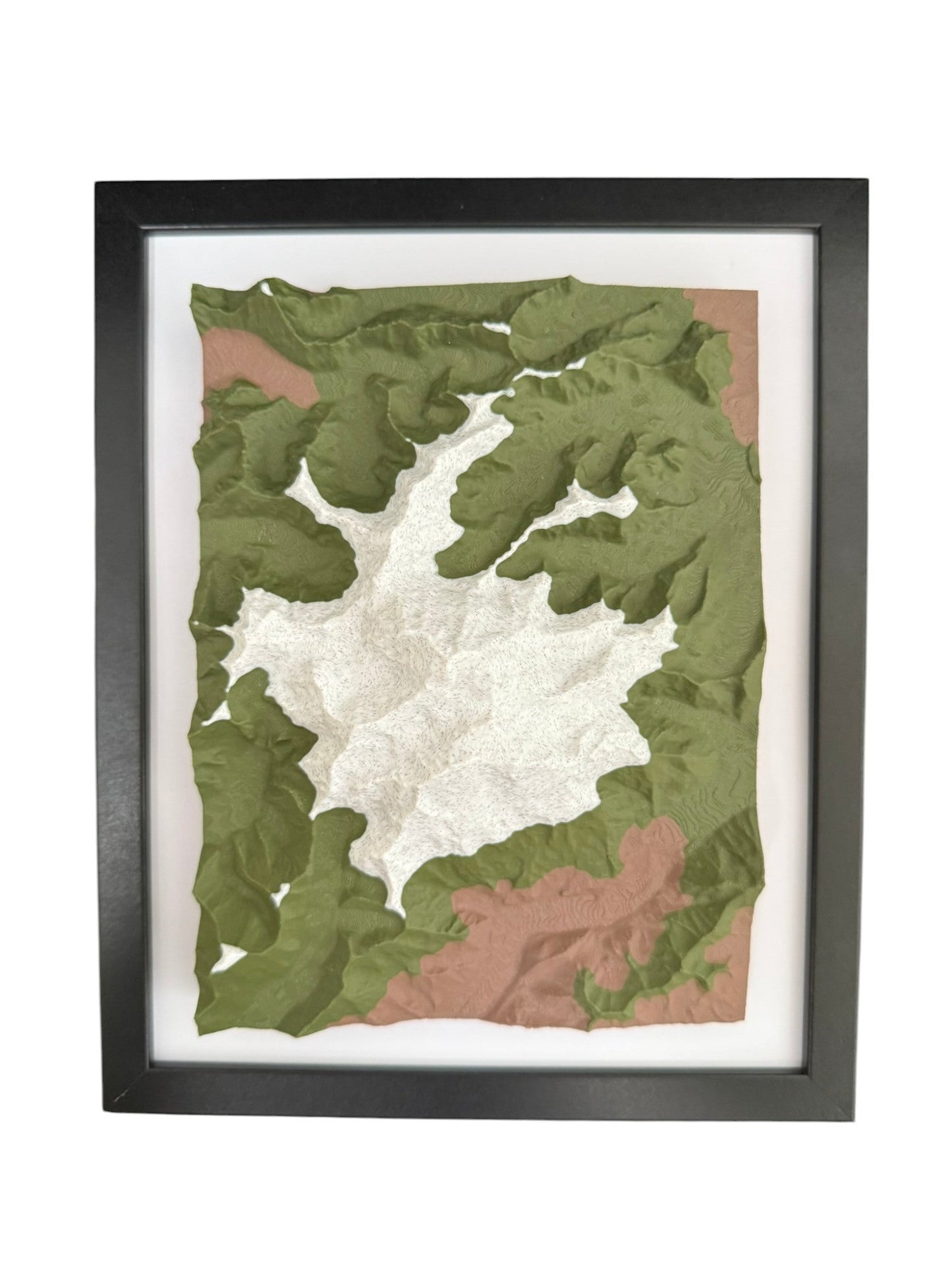 3D printed topographic map of Custom 3D Topographic Map – Marble White by Terrastrata