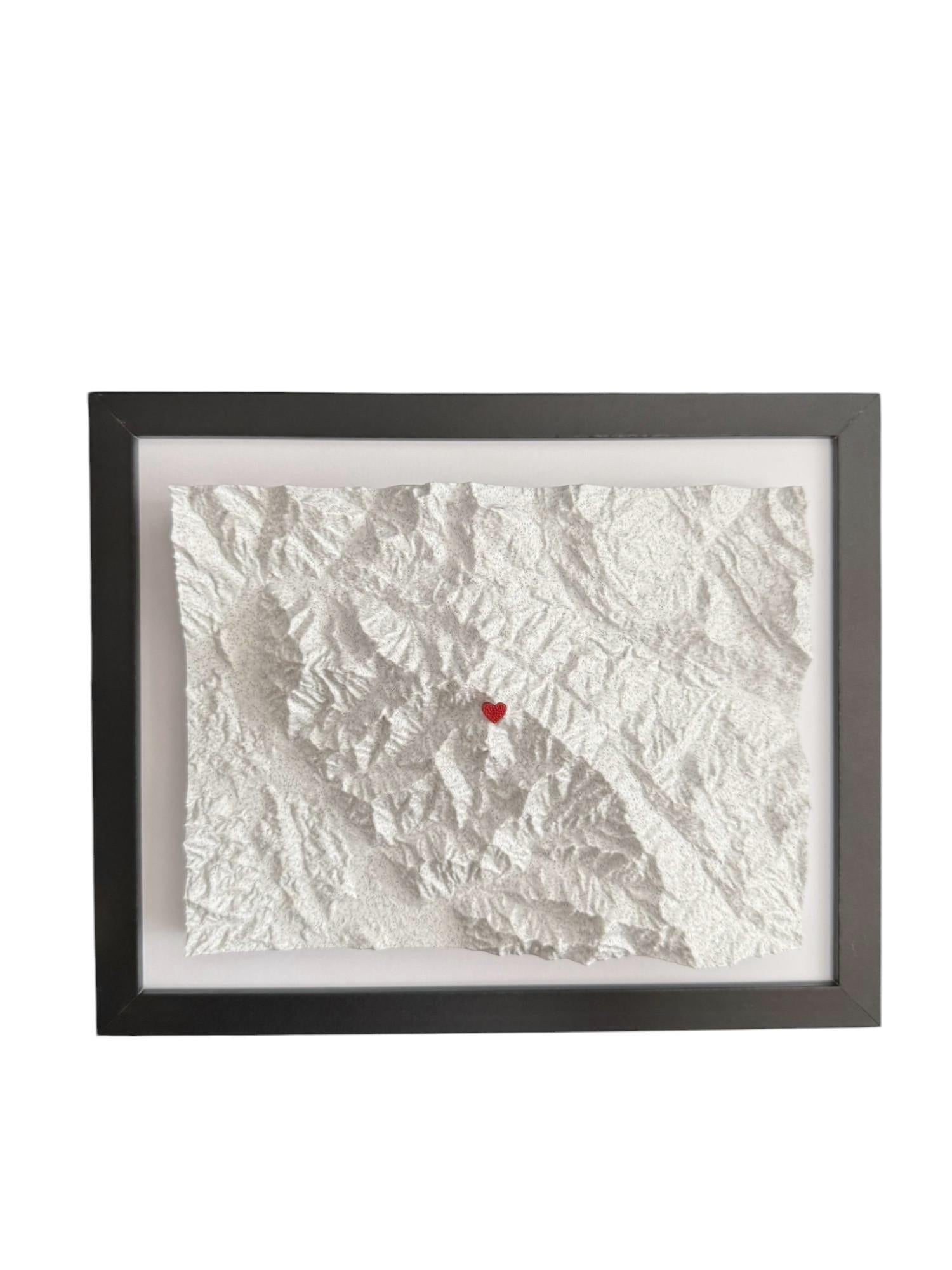 3D printed topographic map of Custom 3D Topographic Map – Multicolor by Terrastrata