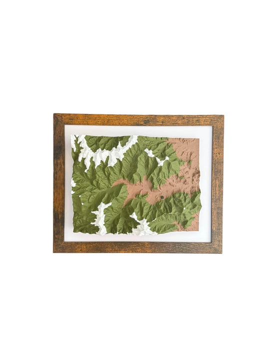 3D printed topographic map of Custom 3D Topographic Map – Multicolor by Terrastrata