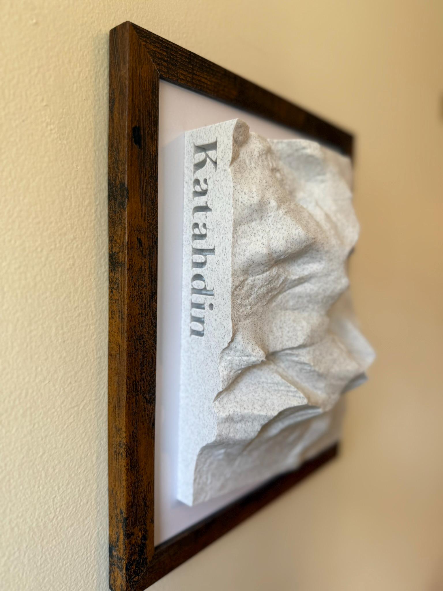 3D printed topographic map of Mount Katahdin - Maine by Terrastrata