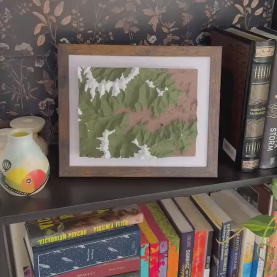 Custom 3D Topographic Map – Personalized Framed Mountain or Trail Art, Unique Engagement, Hiking, or Home Gift