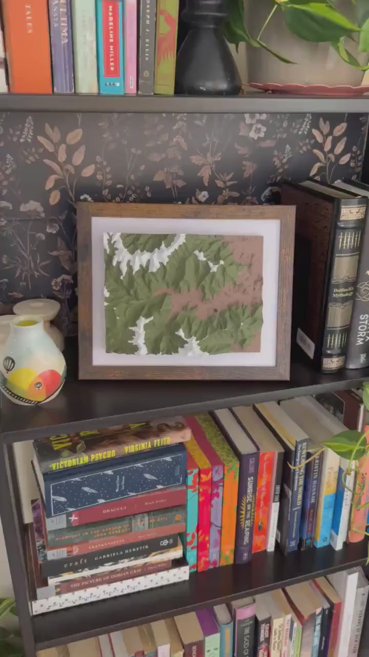 Custom 3D Topographic Map – Personalized Framed Mountain or Trail Art, Unique Engagement, Hiking, or Home Gift