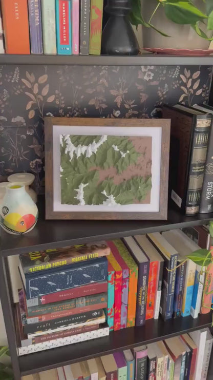 Custom 3D Topographic Map – Personalized Framed Mountain or Trail Art, Unique Engagement, Hiking, or Home Gift