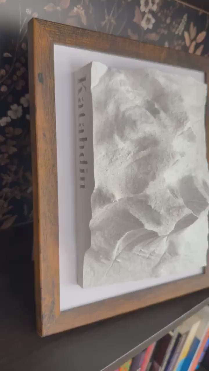 Mount Katahdin, Maine Art, Maine Map, Maine Christmas, Baxter State Park, Katahdin Gift, New England Decor, Appalachian Trail Gift