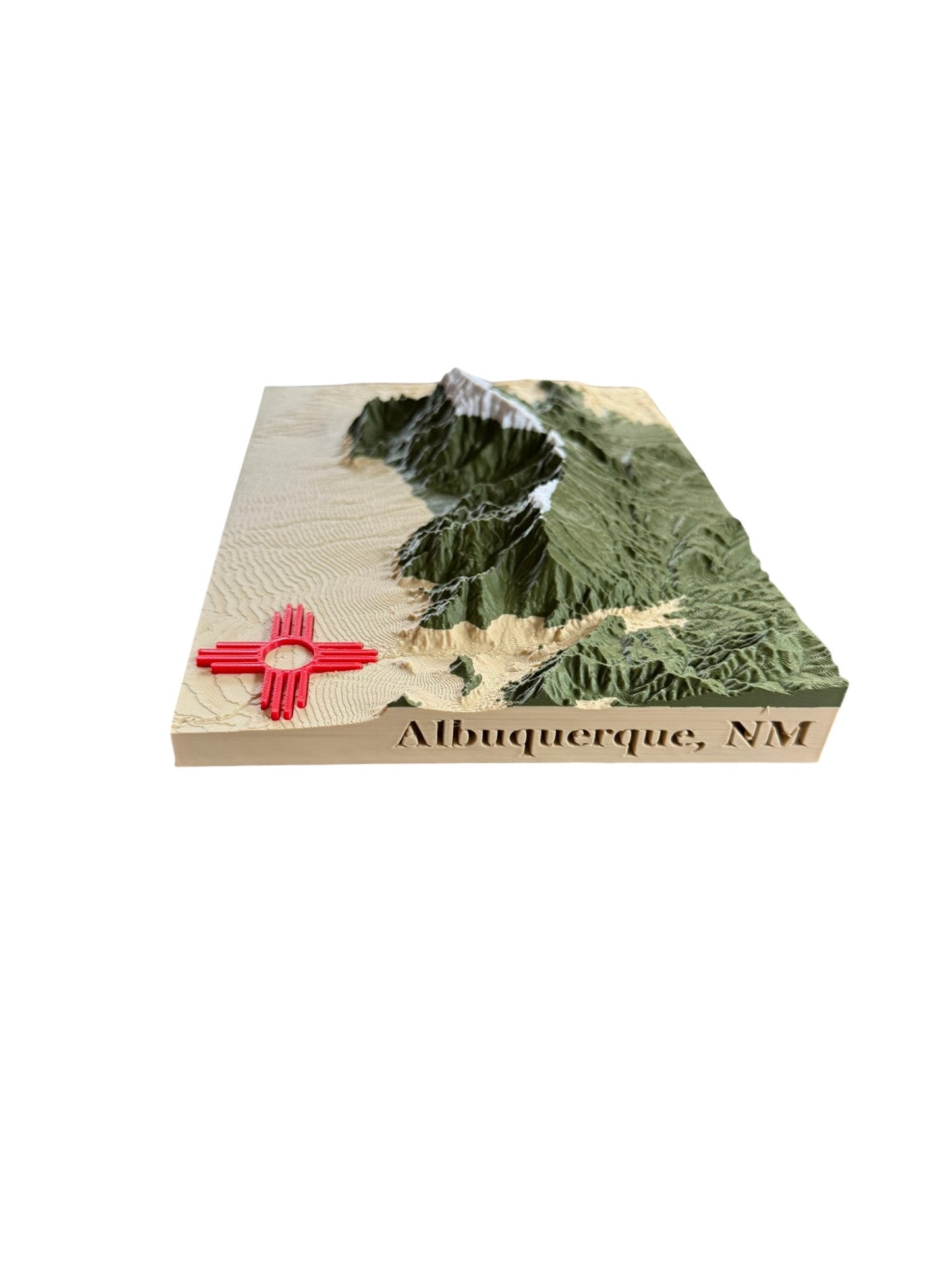 3D printed topographic map of Sandia Mountains (Multicolor) - Albuquerque, NM by Terrastrata