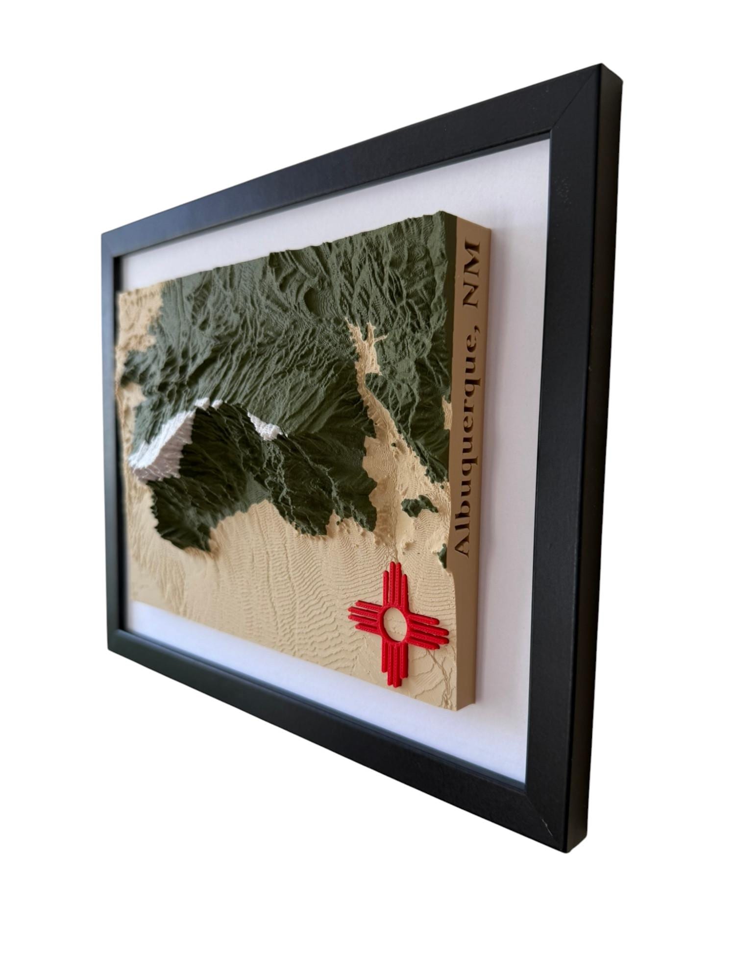 3D printed topographic map of Sandia Mountains (Multicolor) - Albuquerque, NM by Terrastrata