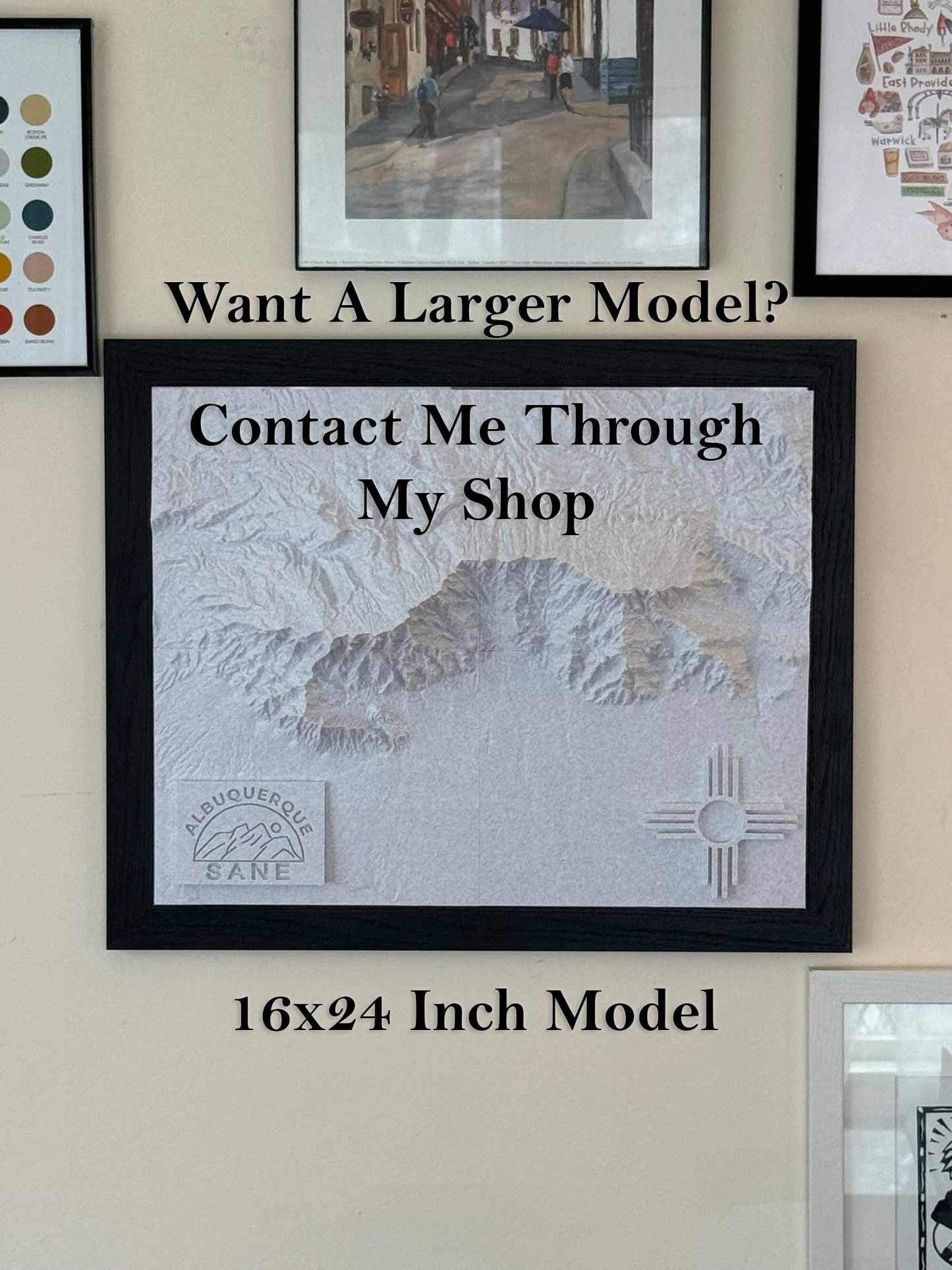 3D printed topographic map of Taos, New Mexico by Terrastrata