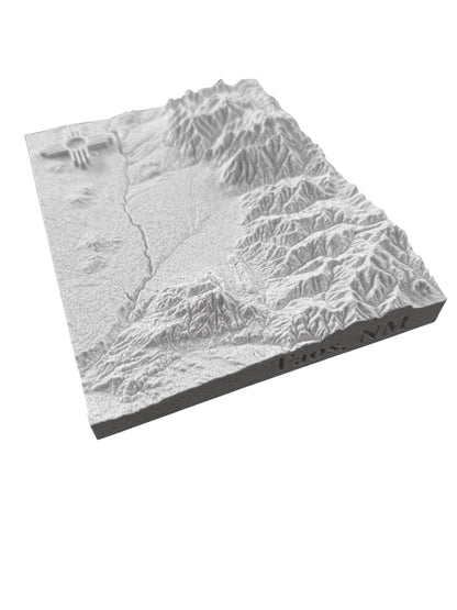 3D printed topographic map of Taos, New Mexico by Terrastrata