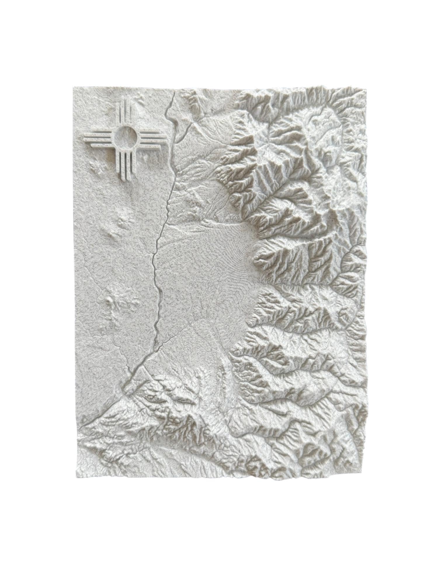 3D printed topographic map of Taos, New Mexico by Terrastrata