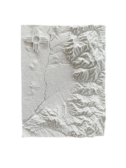 3D printed topographic map of Taos, New Mexico by Terrastrata