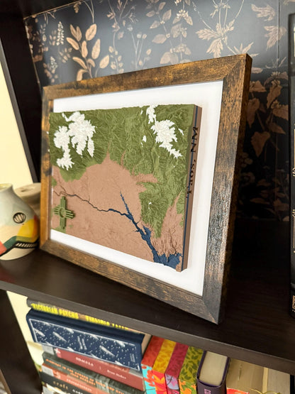 3D printed topographic map of Taos, New Mexico (Multicolor) by Terrastrata